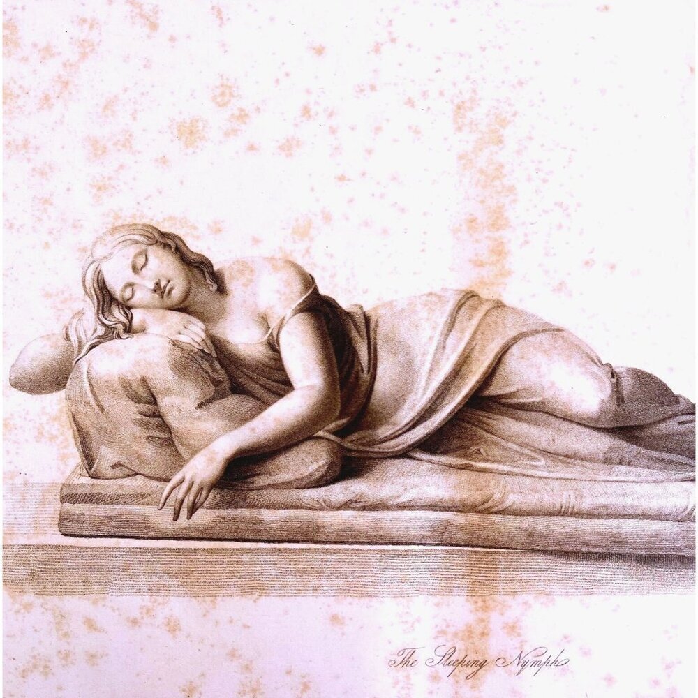 Echo The Sleeping Nymph 1834 Engraving Bailey Victorian Art Mythology DWBB3
